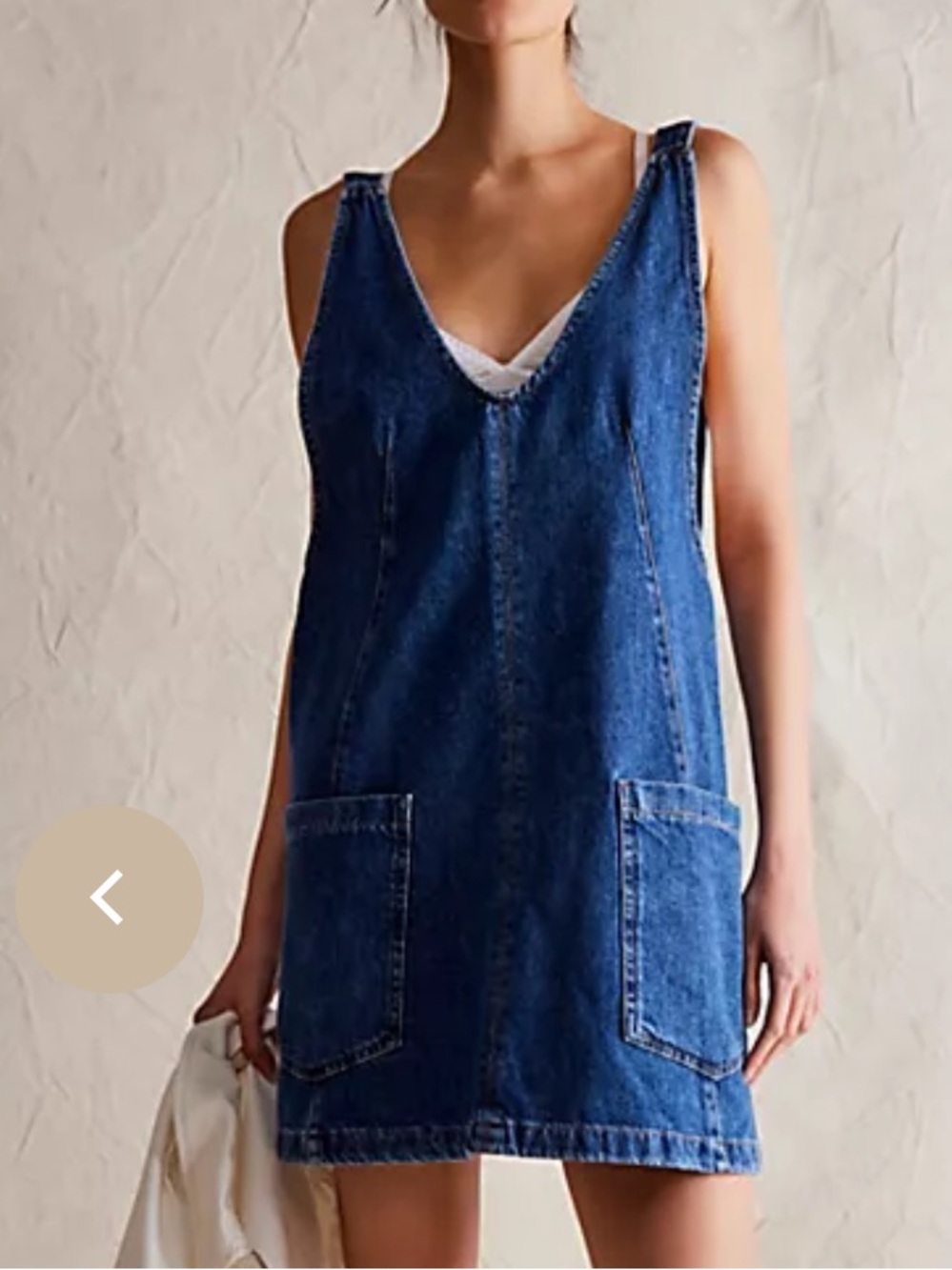 Free People Blue Denim Pinafore Dress